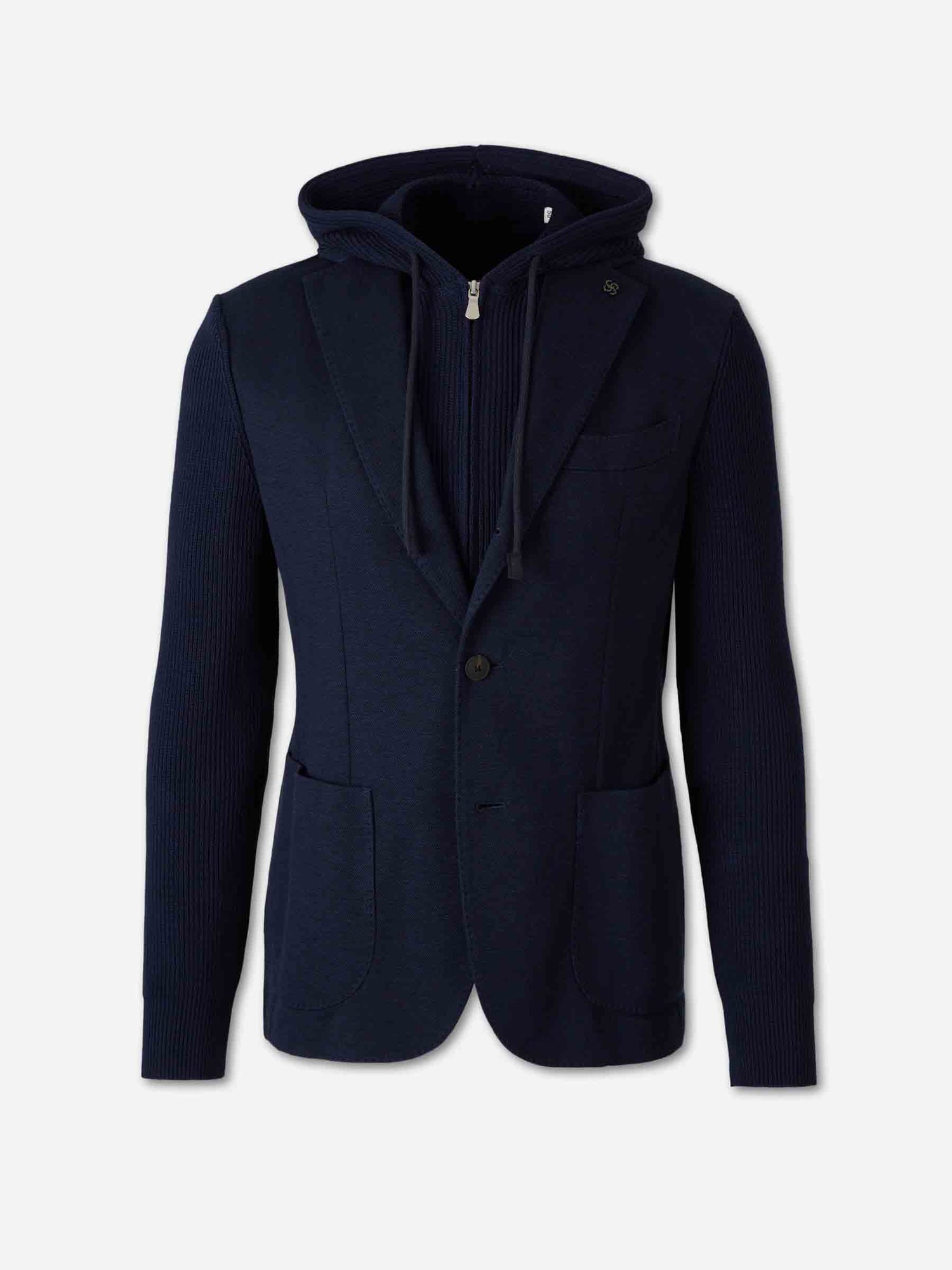 Gran Sasso Hombre Barcelona Americana Punto Capucha color Azul Noche sku 302-003709 01 - Foto 1