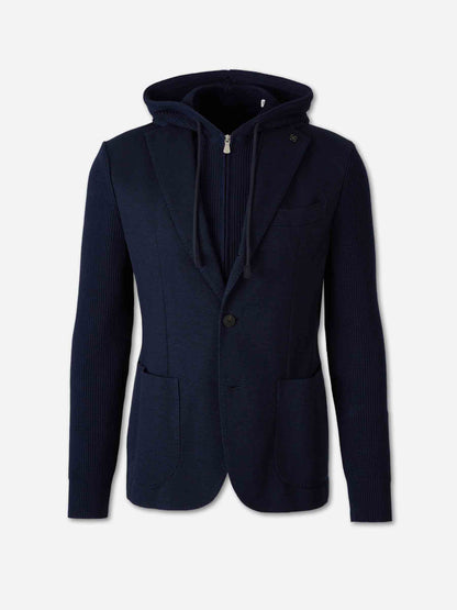 Gran Sasso Hombre Barcelona Americana Punto Capucha color Azul Noche sku 302-003709 01 - Foto 1