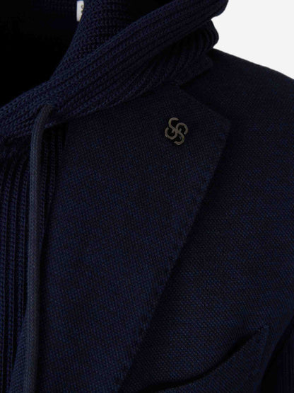 Gran Sasso Hombre Barcelona Americana Punto Capucha color Azul Noche sku 302-003709 01 - Foto 4