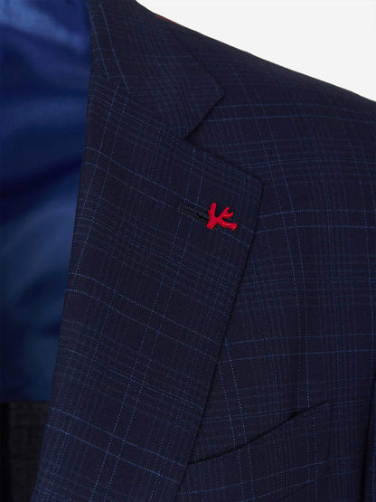 Outlet online Isaia Hombre Traje Cuadros Gregory color Azul Marino sku 312-002510 01 - Foto 4