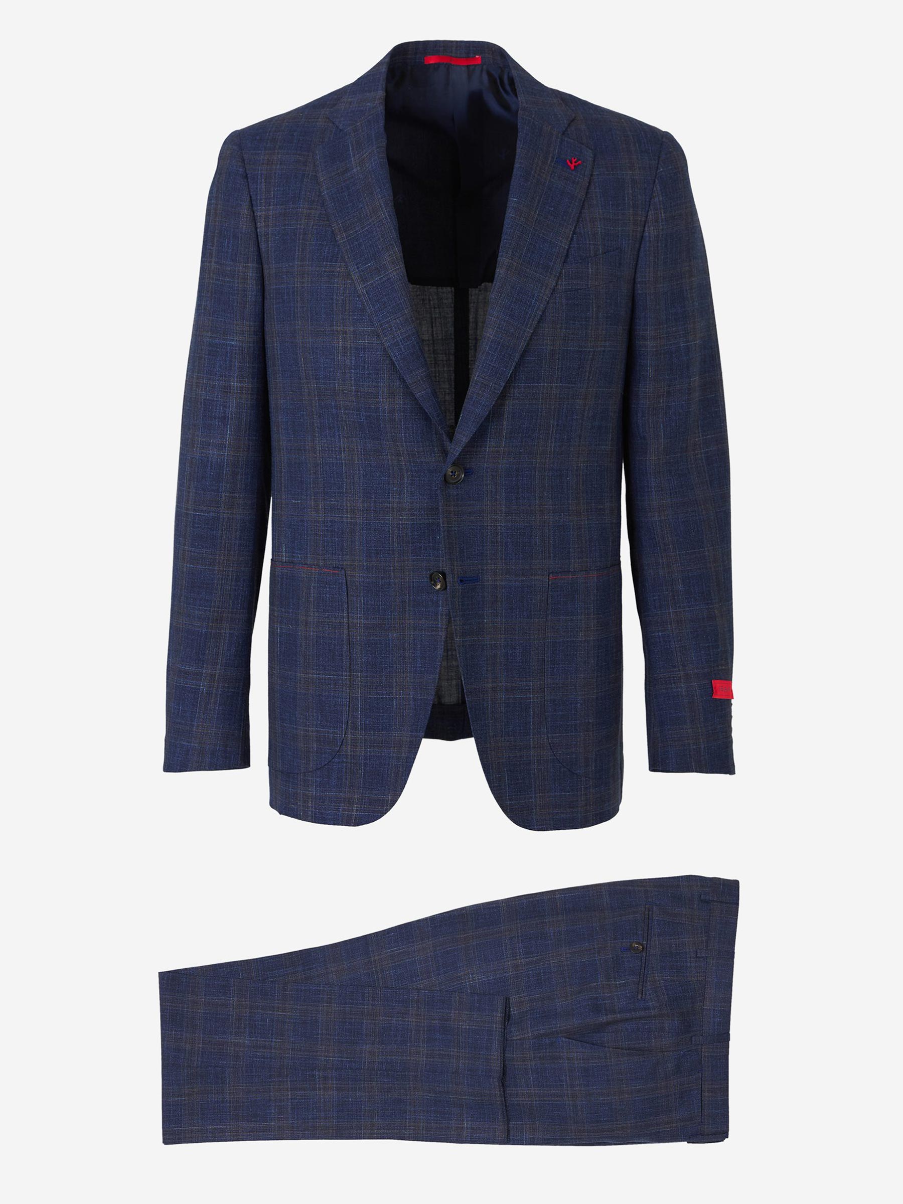 Outlet online Isaia Hombre Traje Cuadros Gregory color Azul Marino sku 312-002511 01 - Foto 1