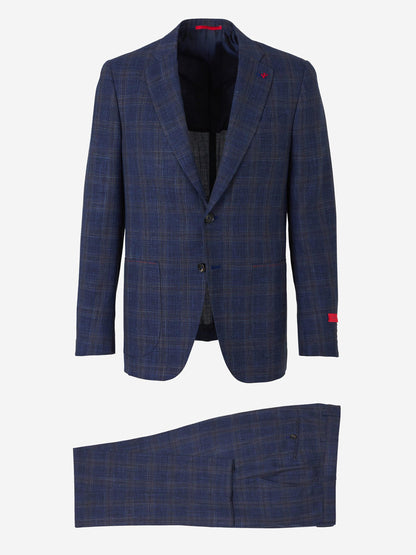Outlet online Isaia Hombre Traje Cuadros Gregory color Azul Marino sku 312-002511 01 - Foto 1