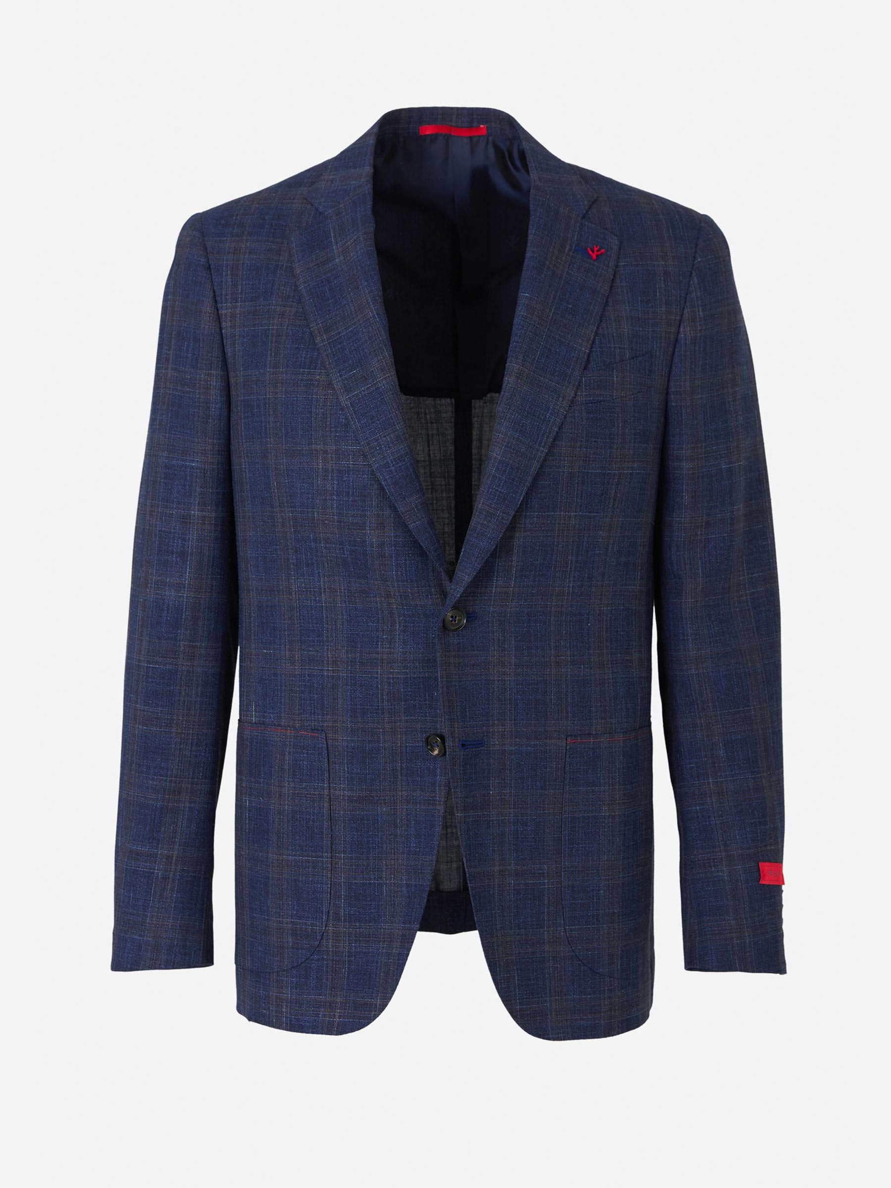 Outlet online Isaia Hombre Traje Cuadros Gregory color Azul Marino sku 312-002511 01 - Foto 2