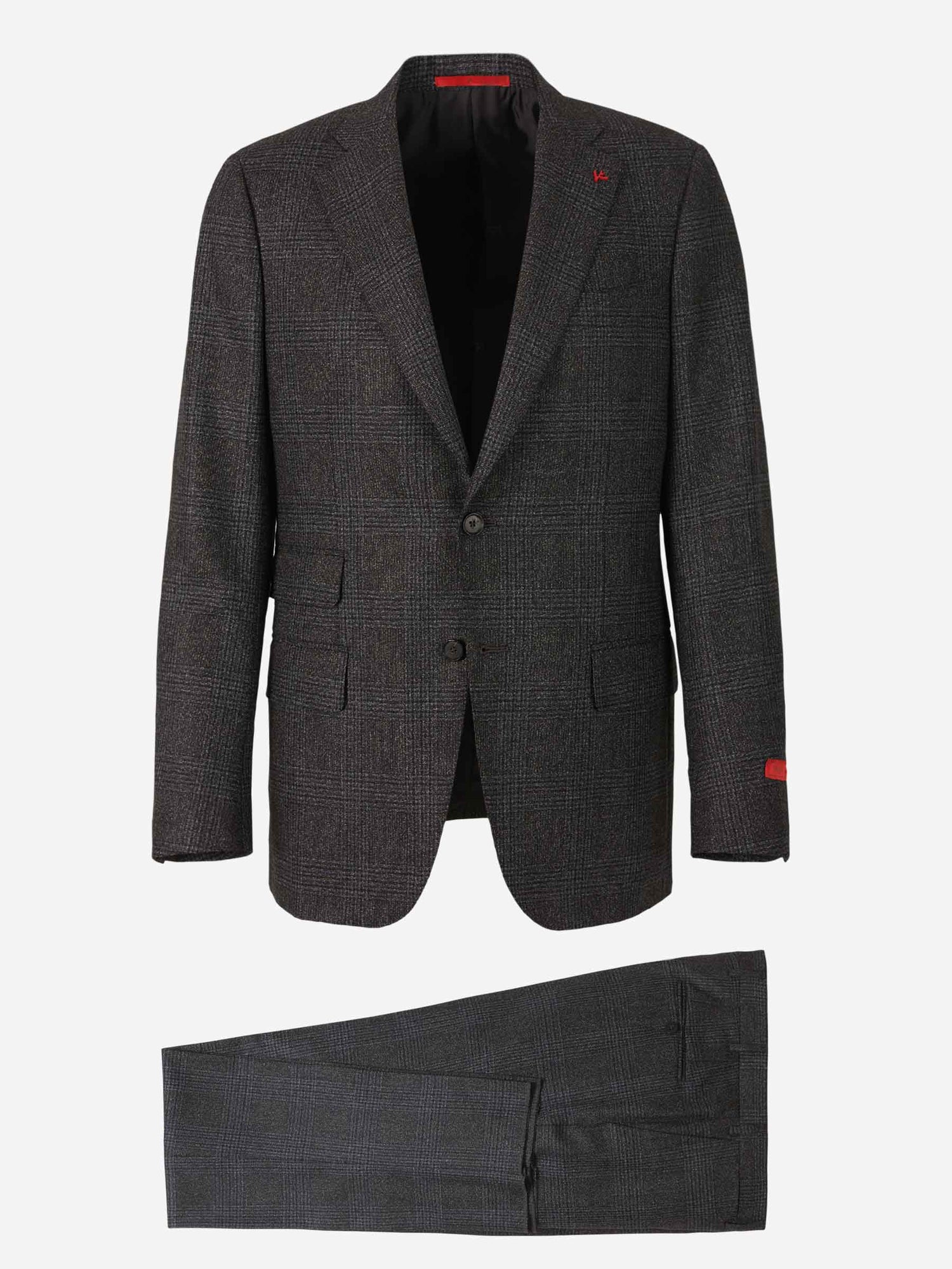 Outlet online Isaia Hombre Traje Motivo Cuadros color Gris Oscuro sku 312-002681 01 - Foto 1