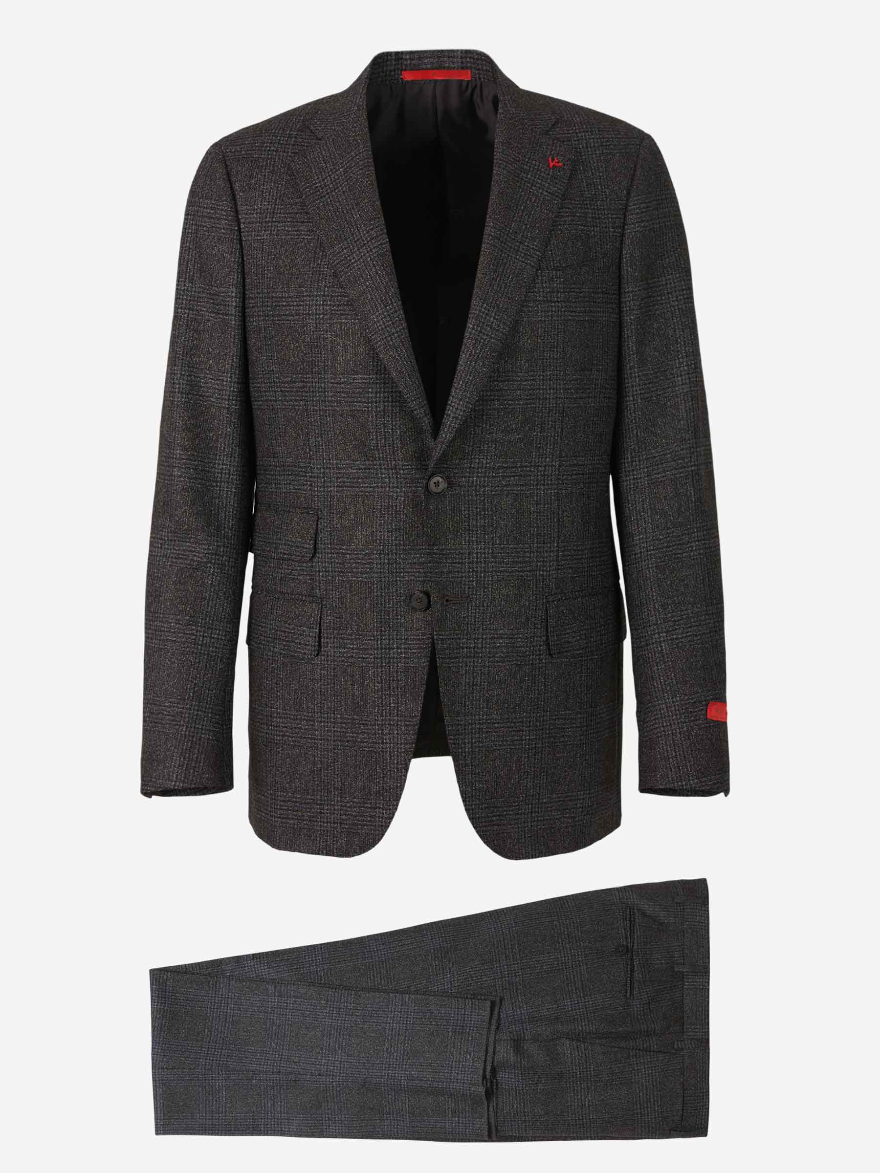 Outlet online Isaia Hombre Traje Motivo Cuadros color Gris Oscuro sku 312-002681 01 - Foto 1