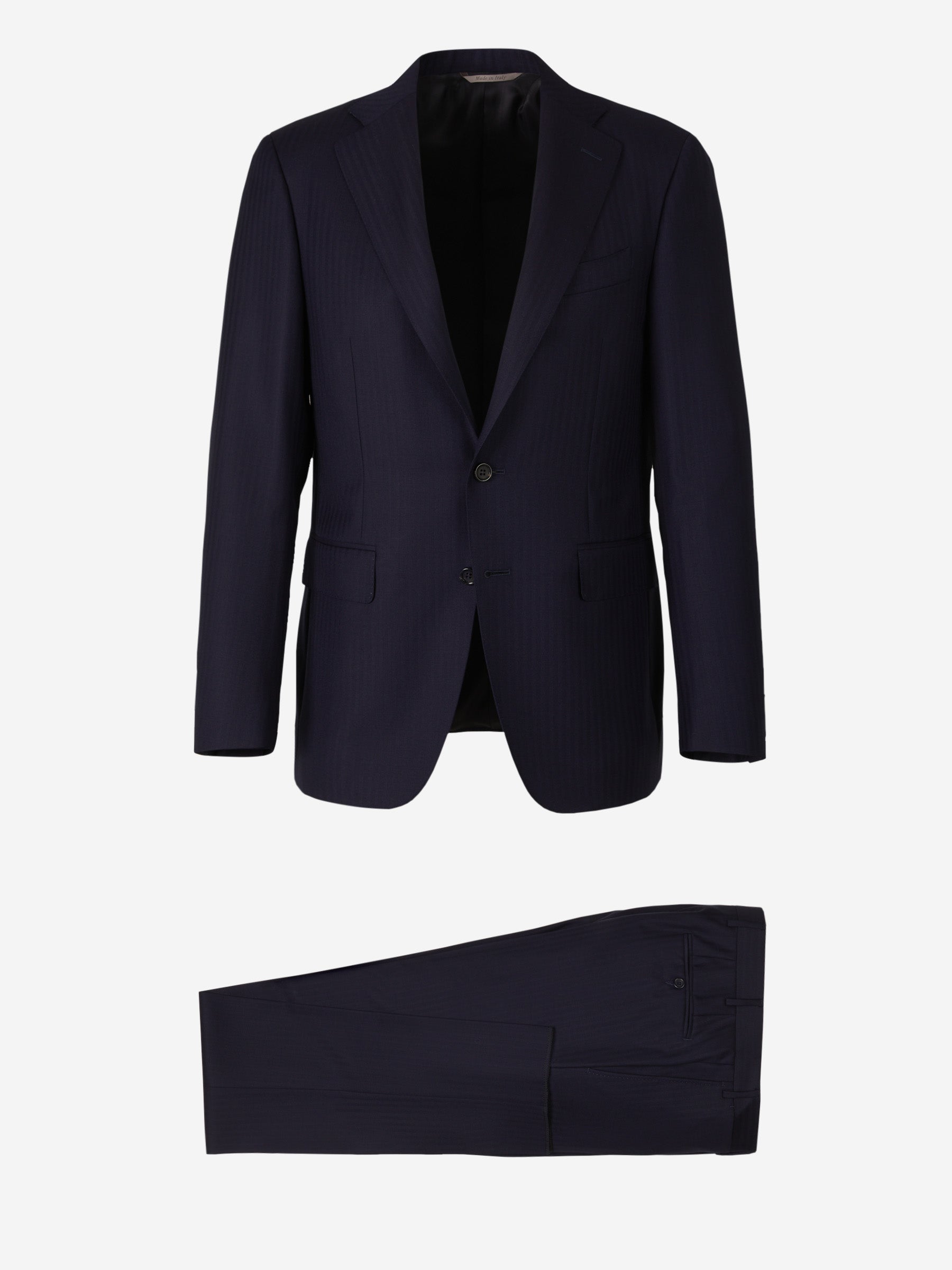 Outlet online Canali Hombre Traje Motivo Rayas Lana color Azul Noche sku 312-002710 01 - Foto 1