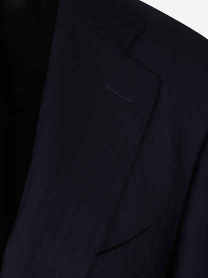 Outlet online Canali Hombre Traje Motivo Rayas Lana color Azul Noche sku 312-002710 01 - Foto 3