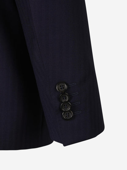 Outlet online Canali Hombre Traje Motivo Rayas Lana color Azul Noche sku 312-002710 01 - Foto 5