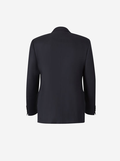 Outlet online Canali Hombre Traje Motivo Rayas Lana color Azul Noche sku 312-002826 01 - Foto 2