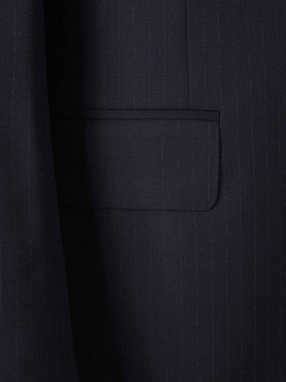 Outlet online Canali Hombre Traje Motivo Rayas Lana color Azul Noche sku 312-002826 01 - Foto 4
