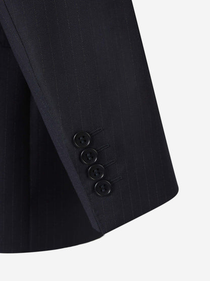 Outlet online Canali Hombre Traje Motivo Rayas Lana color Azul Noche sku 312-002826 01 - Foto 5