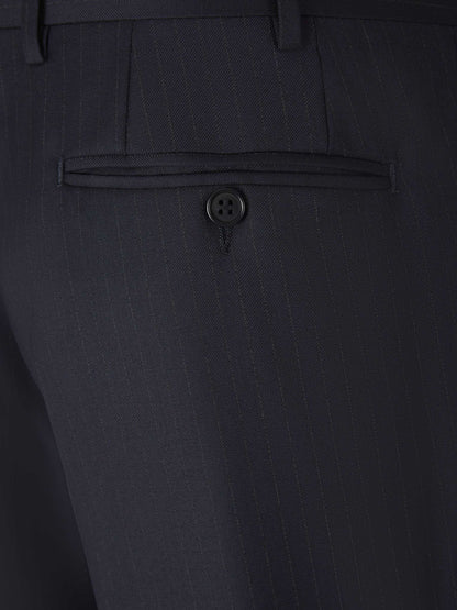 Outlet online Canali Hombre Traje Motivo Rayas Lana color Azul Noche sku 312-002826 01 - Foto 9