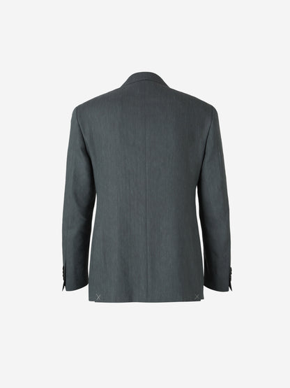 Outlet online Canali Hombre Traje Lino Lana Liso color Gris Piedra sku 312-002854 01 - Foto 2