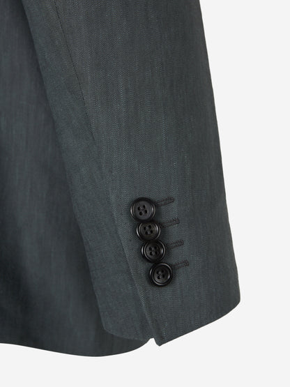 Outlet online Canali Hombre Traje Lino Lana Liso color Gris Piedra sku 312-002854 01 - Foto 5