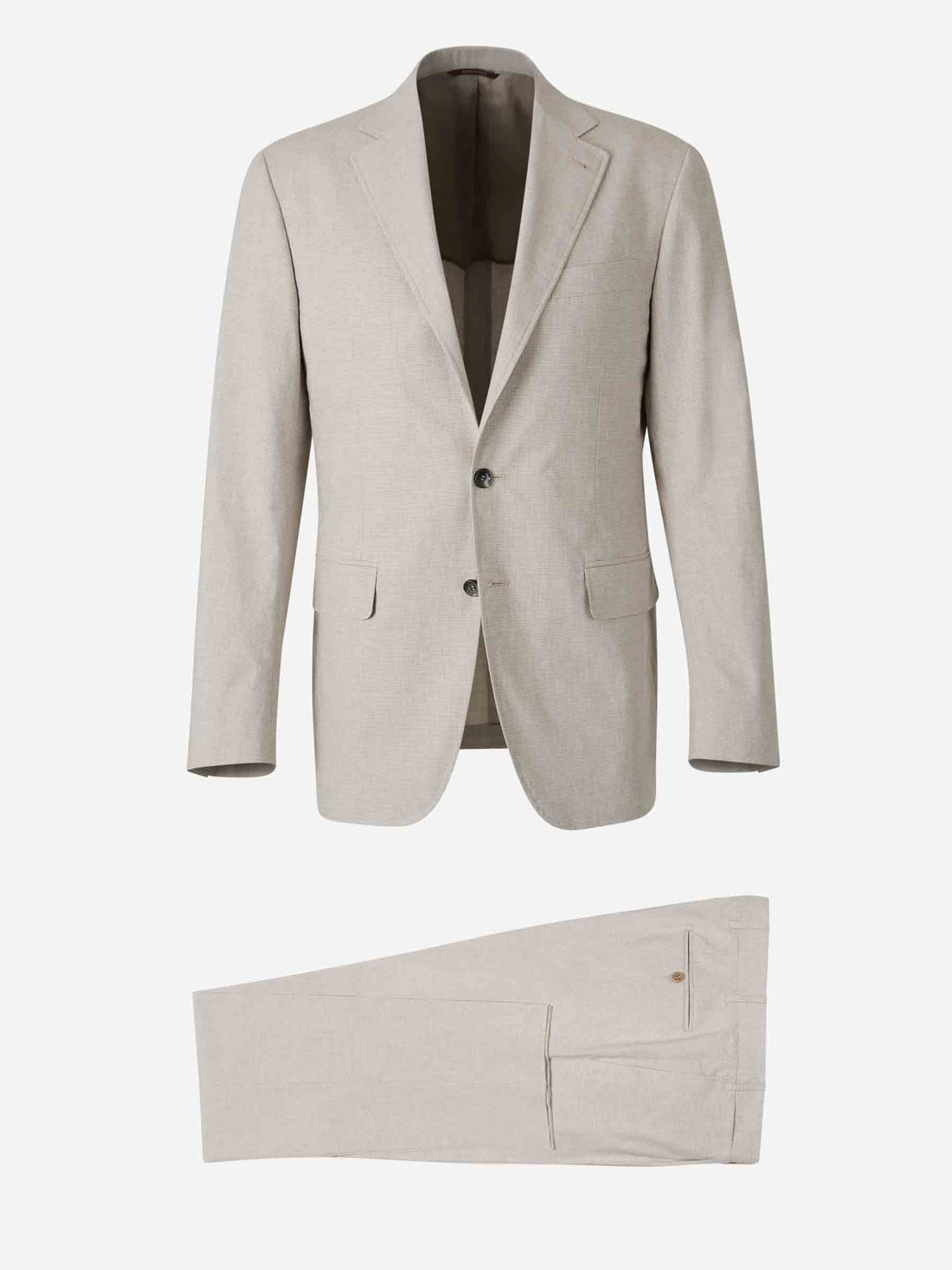 Canali Hombre Barcelona Traje Pata de Gallo Algodón color Beige sku 312-002856 01 - Foto 1