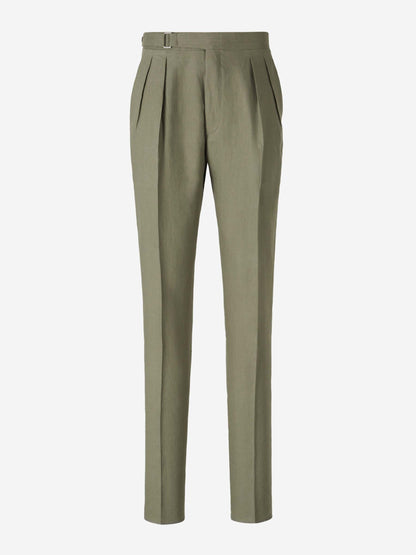 Canali Hombre Barcelona Traje Lino Liso color Verde sku 312-002857 02 - Foto 6