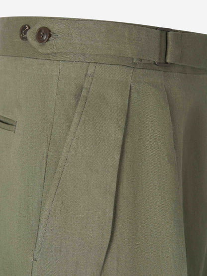 Canali Hombre Barcelona Traje Lino Liso color Verde sku 312-002857 02 - Foto 8