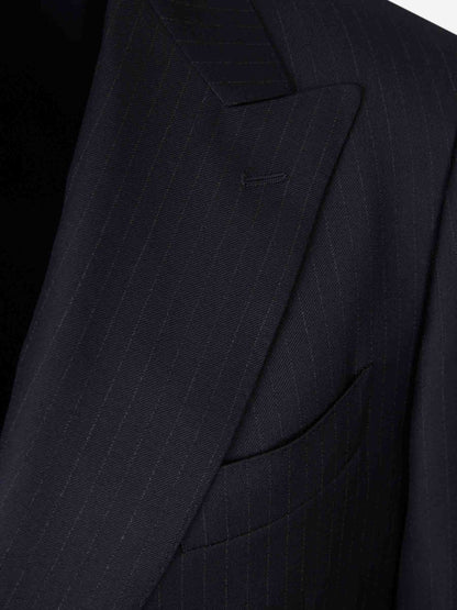 Outlet online Canali Hombre Traje Cruzado Lana color Azul Noche sku 312-002880 01 - Foto 3