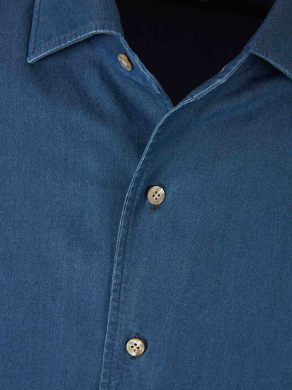 Outlet online Santa Eulalia Hombre Camisa Motivo Denim color Azul Denim Oscuro sku 531-006244 01 - Foto 3