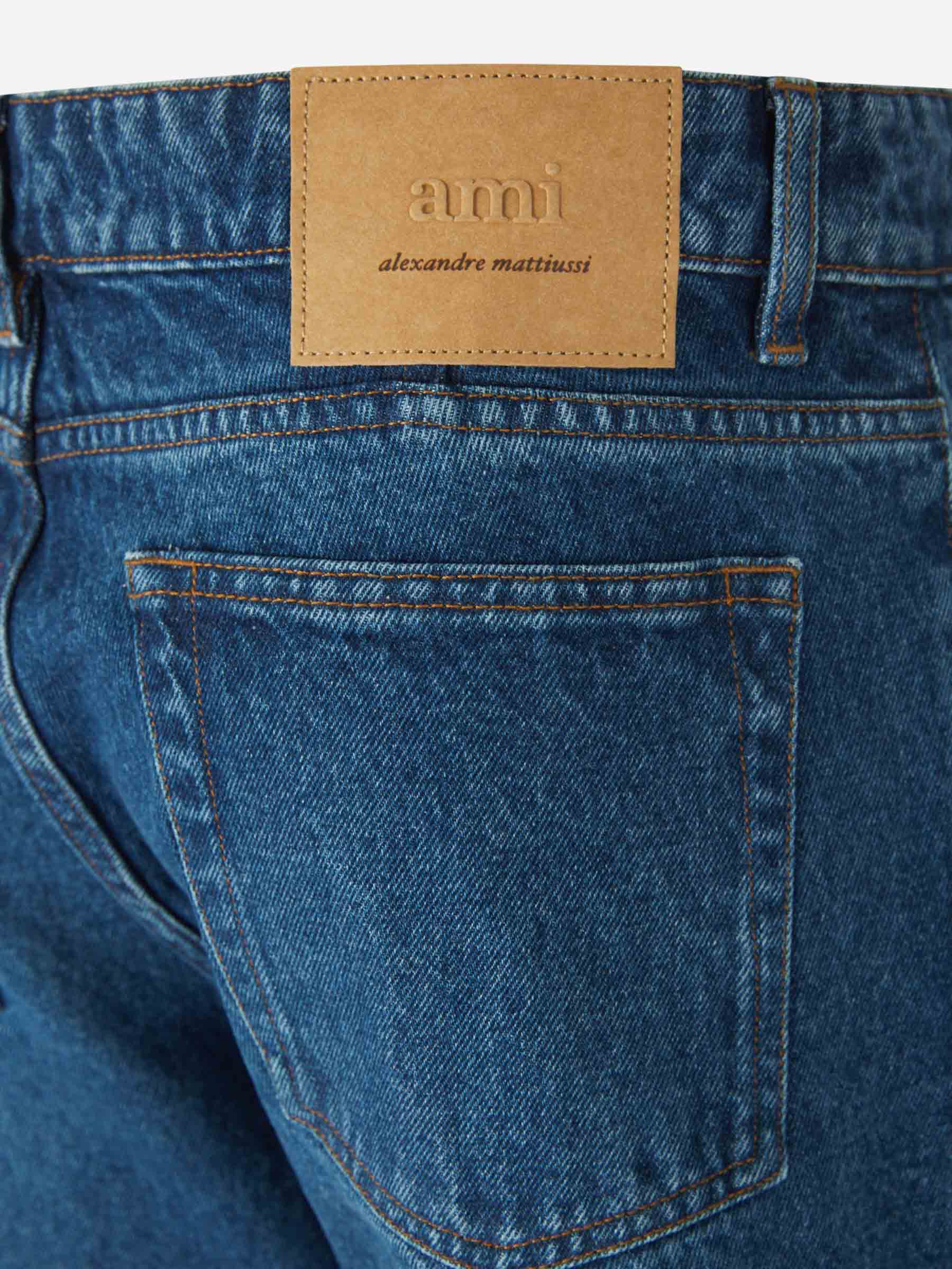 Outlet online Ami Paris Hombre Jeans Straight Fit color Azul Denim Oscuro sku 522-002678 01 - Foto 5