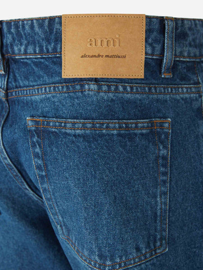 Outlet online Ami Paris Hombre Jeans Straight Fit color Azul Denim Oscuro sku 522-002678 01 - Foto 5