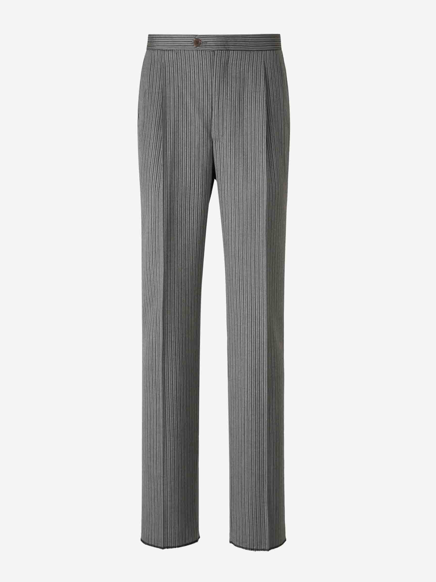 Outlet online Santa Eulalia Hombre Pantalones Rayas Lana color Gris Piedra sku 321-000005 01 - Foto 1