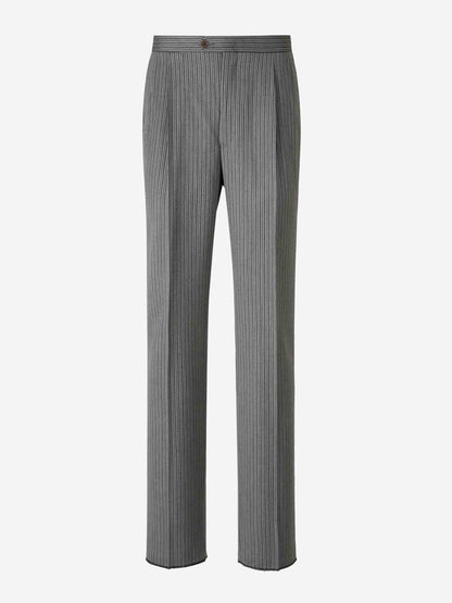 Outlet online Santa Eulalia Hombre Pantalones Rayas Lana color Gris Piedra sku 321-000005 01 - Foto 1