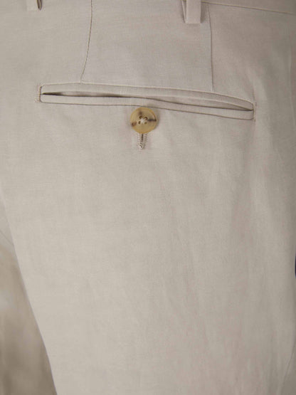 Outlet online Canali Hombre Pantalones Lino Y Seda color Crema sku 321-000318 04 - Foto 4