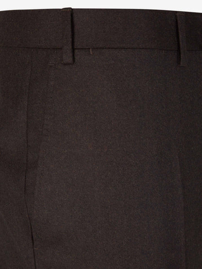 Outlet online Canali Hombre Pantalones Formales Lana color Marrón Oscuro sku 321-000332 06 - Foto 3