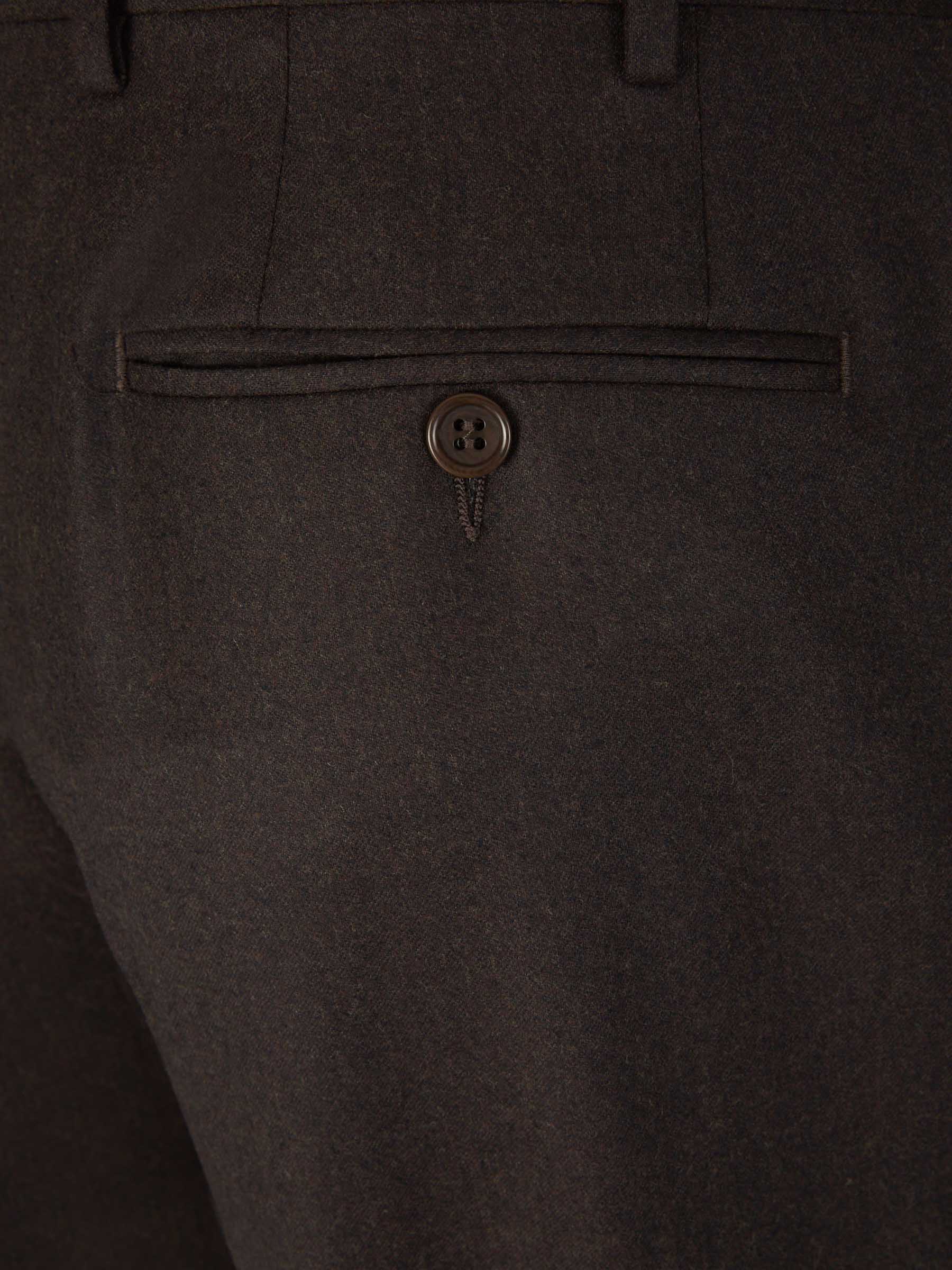 Outlet online Canali Hombre Pantalones Formales Lana color Marrón Oscuro sku 321-000332 06 - Foto 4