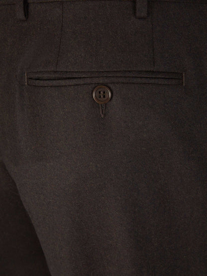 Outlet online Canali Hombre Pantalones Formales Lana color Marrón Oscuro sku 321-000332 06 - Foto 4