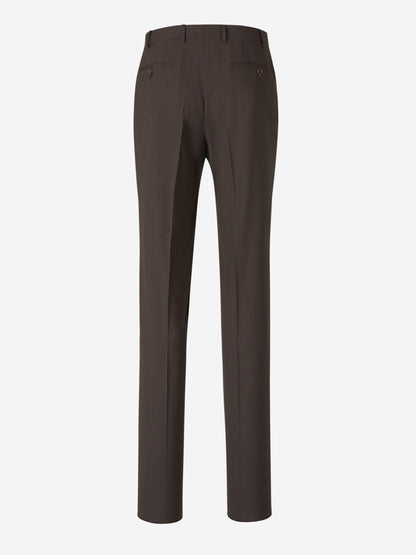 Canali Hombre Barcelona Pantalones Clásico lana color Marrón Oscuro sku 321-000347 02 - Foto 2