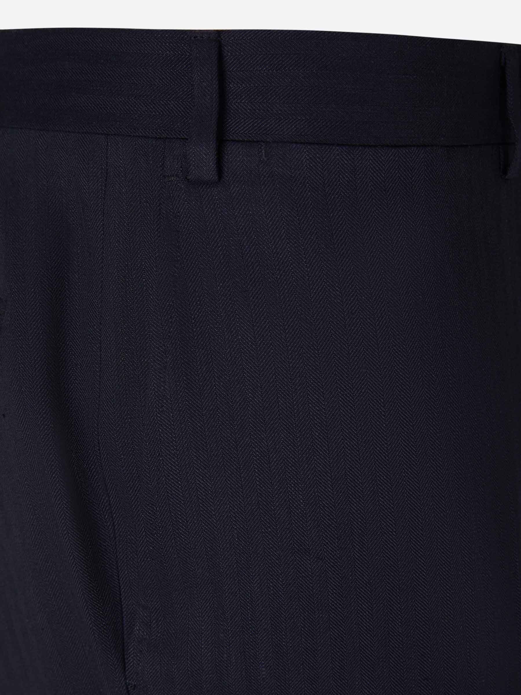 Outlet online Canali Hombre Pantalones Lino Fluido color Azul Noche sku 322-000430 02 - Foto 3