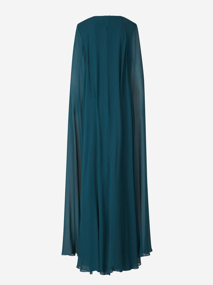 Outlet online Roland Mouret Mujer Vestido Maxi Crepé Capas color Azul sku 732-001393 01 - Foto 3