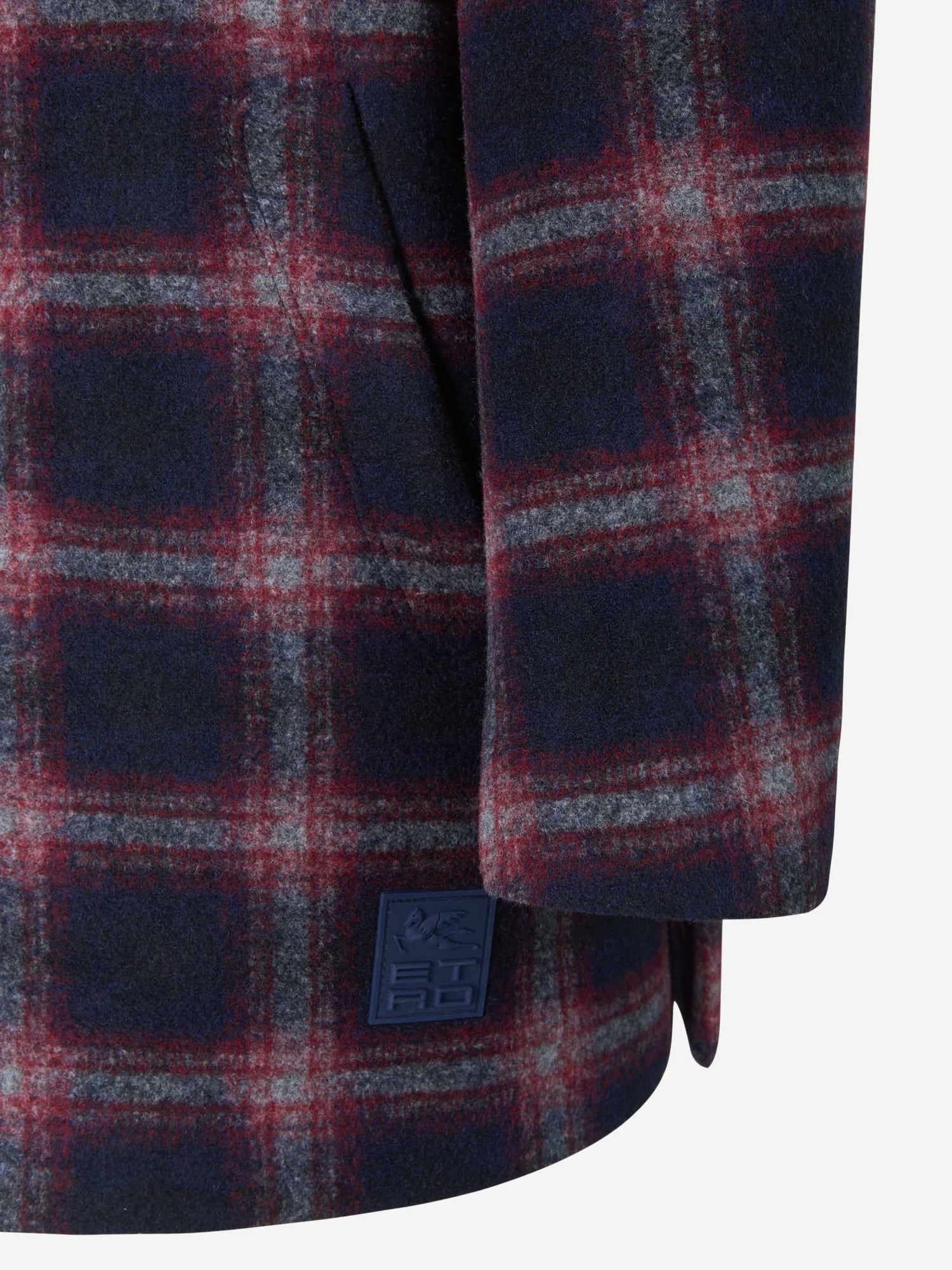 Outlet online Etro Hombre Abrigo Franela Motivo Cuadros color Azul Noche sku 341-000473 01 - Foto 5