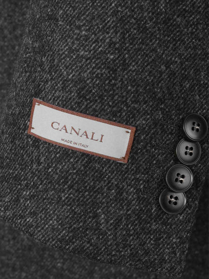 Outlet online Canali Hombre Abrigo Largo Cruzado color Gris Antracita sku 341-000541 01 - Foto 4