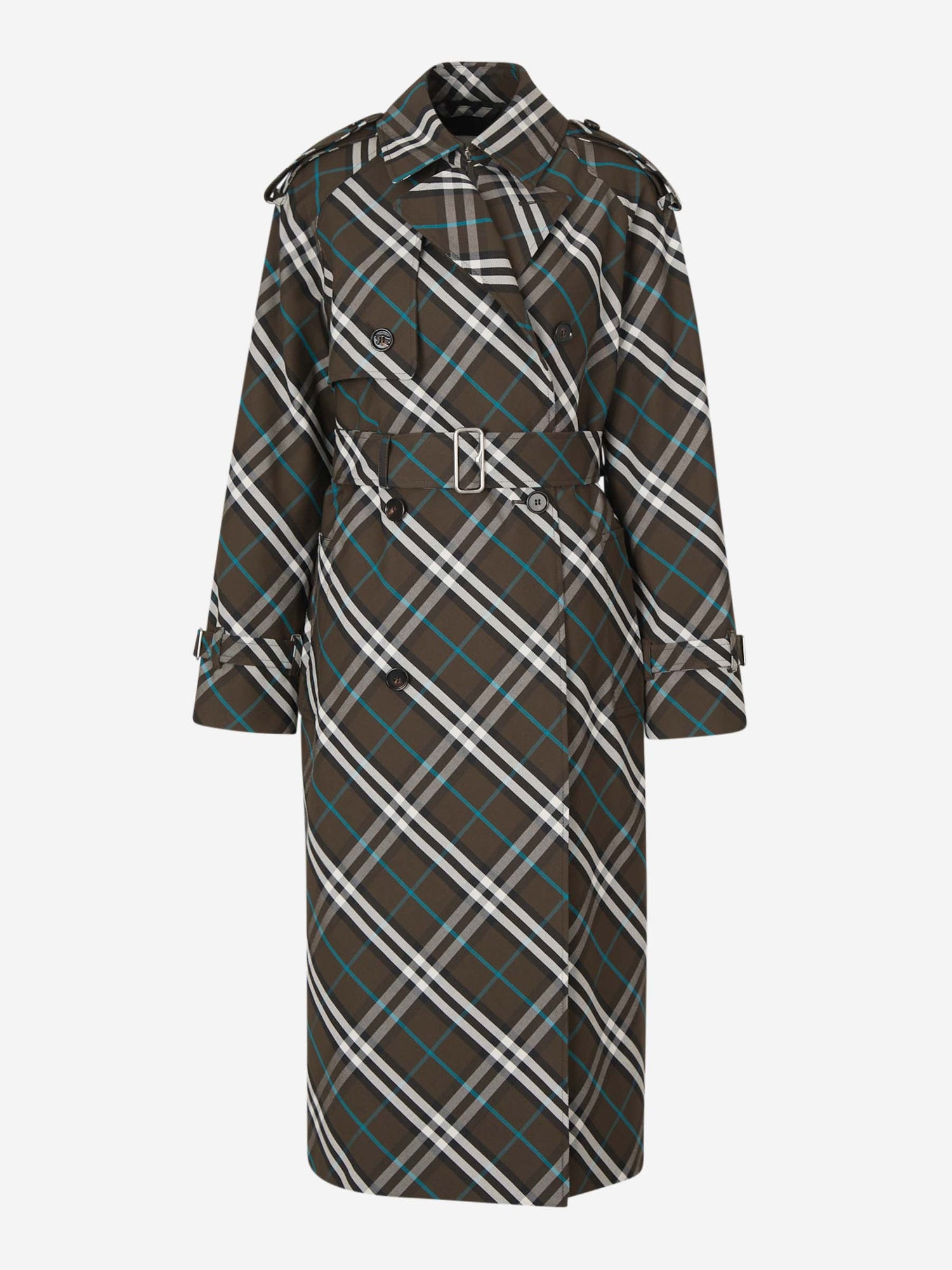 Outlet online Burberry Mujer Gabardina Motivo Cuadros color Verde Militar sku 773-000222 01 - Foto 2