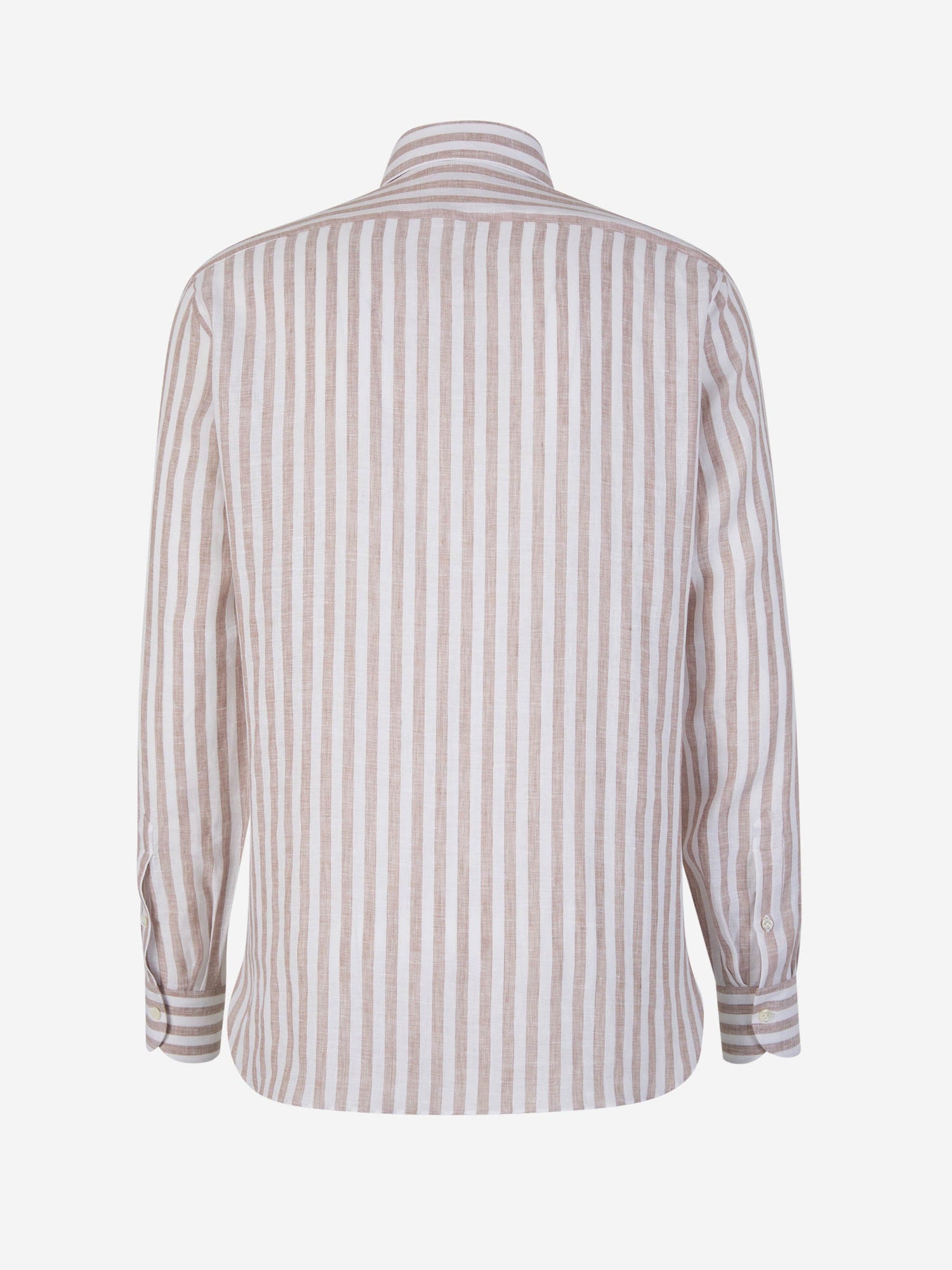 Outlet online Borrelli Hombre Camisa Motivo Rayas Lino color Terracota sku 531-006220 02 - Foto 2