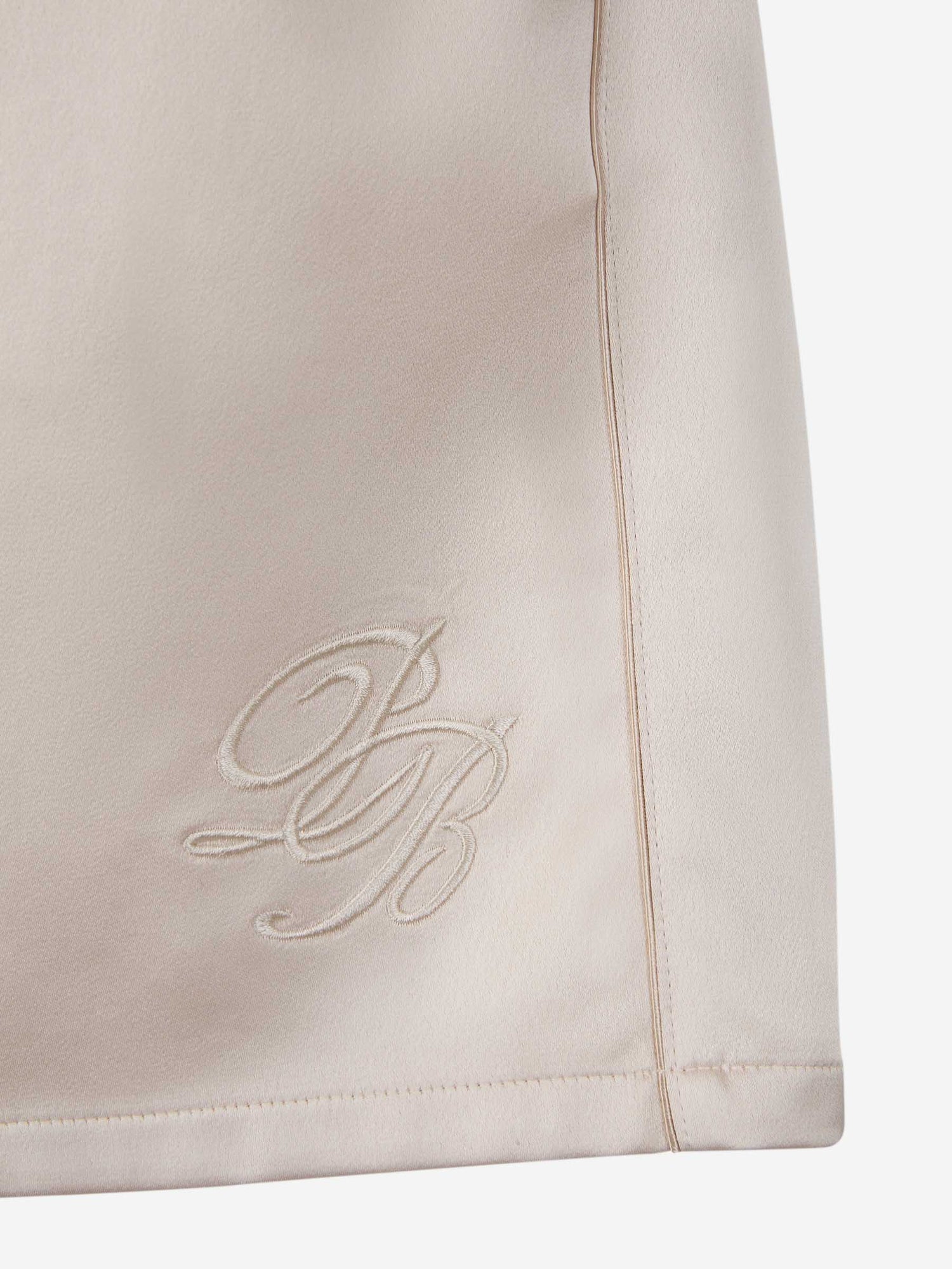 Outlet online Balmain Hombre Bermudas Satinadas PB Signature color Crema sku 523-000966 00 - Foto 5