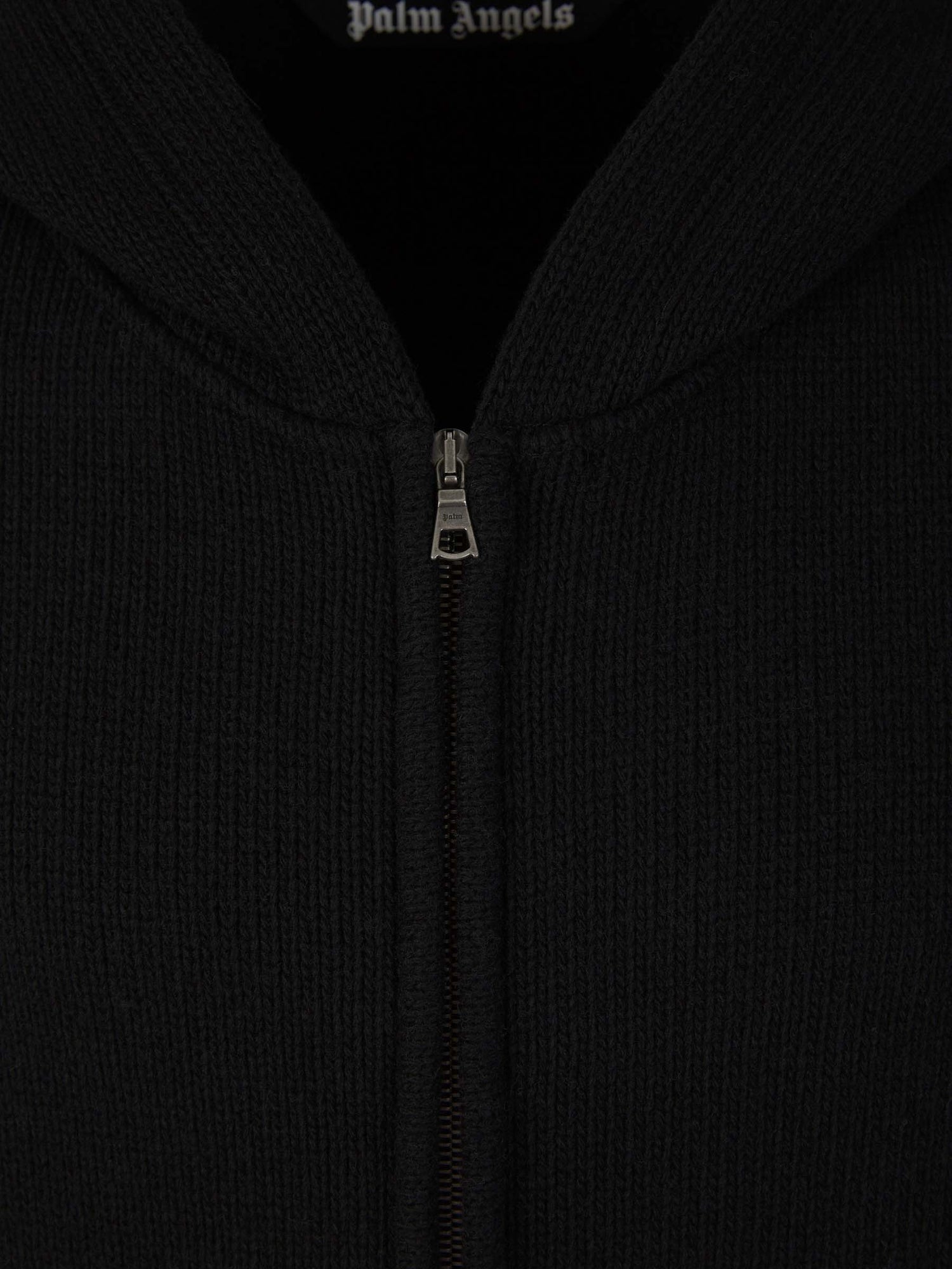 Outlet online Palm Angels Hombre Sudadera Capucha Cremallera Punto color Negro sku 542-002338 01 - Foto 3