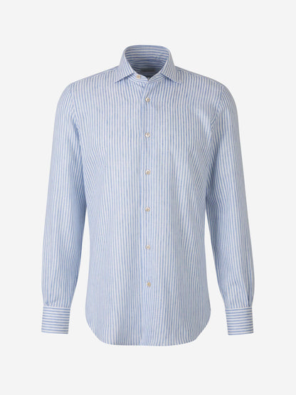 Outlet online Santa Eulalia Hombre Camisa Motivo Rayas Lino color Azul Cielo sku 531-006239 01 - Foto 1