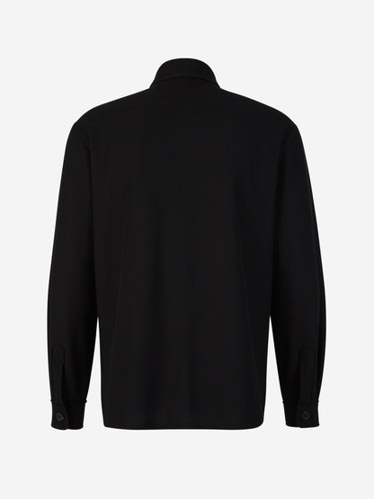 Outlet online Harris Wharf Hombre Sobrecamisa Algodón Bolsillos color Negro sku 512-002160 02 - Foto 2