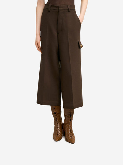 Outlet online Ami Paris Mujer Shorts Tailoring Military color Marron Oscuro sku 762-000481 01 - Foto 4
