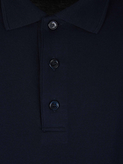 Outlet online Brioni Hombre Polo Piquet Algodón color Azul Noche sku 552-001450 01 - Foto 3
