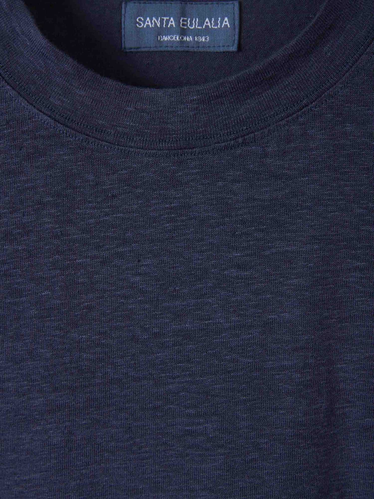 Outlet online Santa Eulalia Hombre Camiseta Punto Lino color Azul Marino sku 553-003693 03 - Foto 3