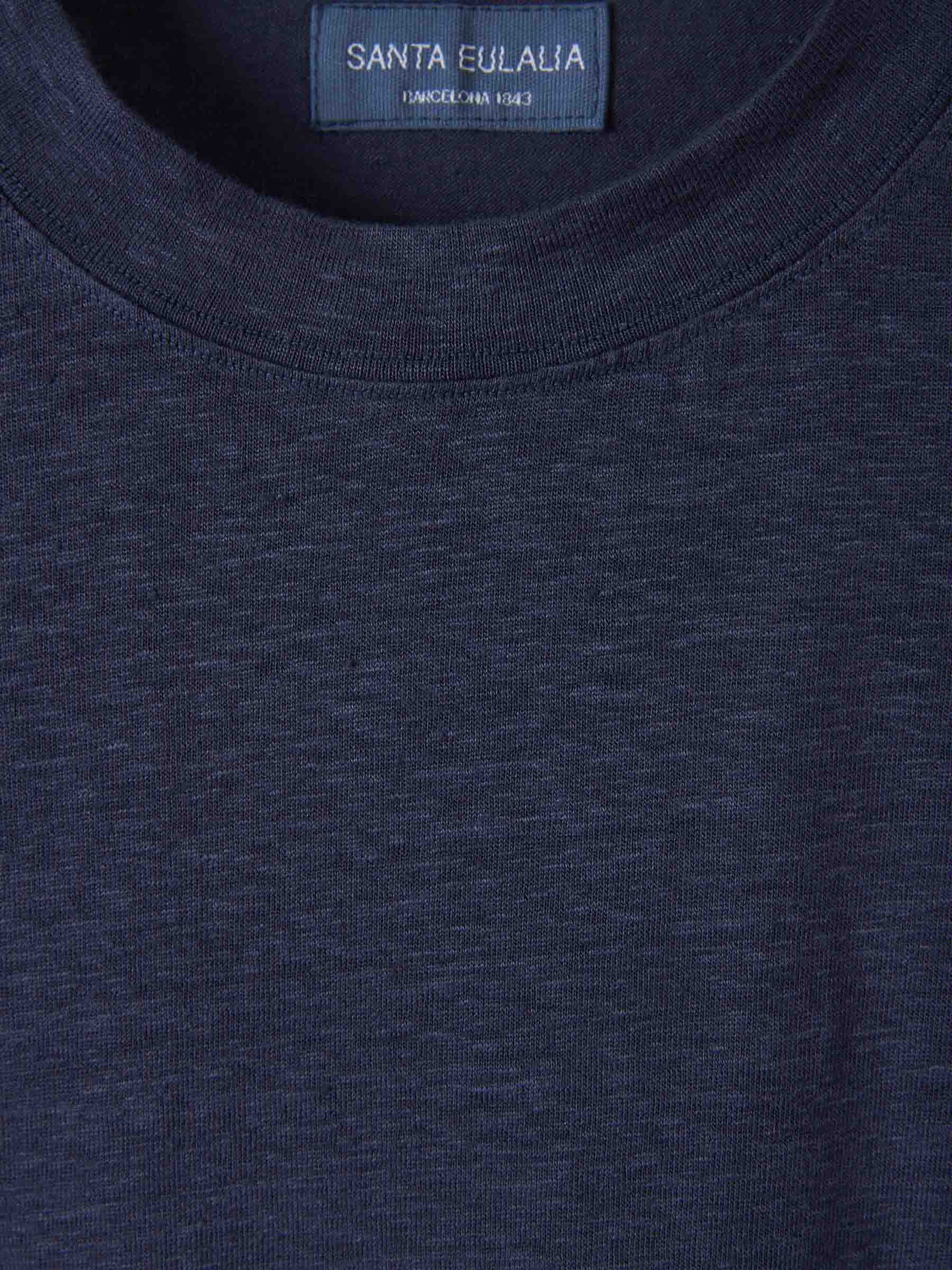Outlet online Santa Eulalia Hombre Camiseta Punto Lino color Azul Marino sku 553-003693 03 - Foto 3