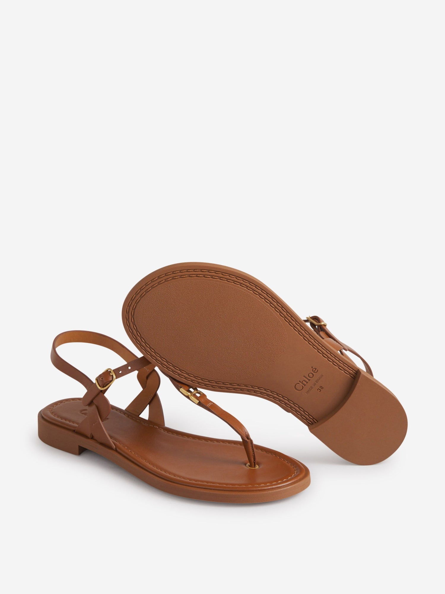 Outlet online Chloé Mujer Sandalias Planas Marcie color Marrón sku 800-005302 01 - Foto 4