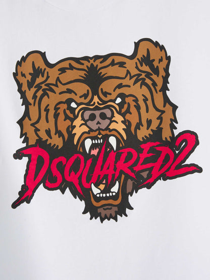 Outlet online Dsquared2 Hombre Camiseta Bear color Blanco sku 553-003797 01 - Foto 5