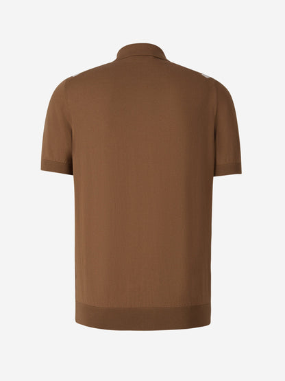 Outlet online Gran Sasso Hombre Polo Botones Motivo Rayas color Marrón sku 552-001487 01 - Foto 2