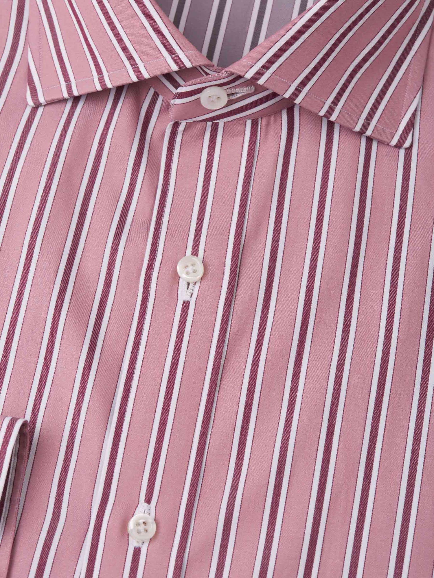Isaia Camisa Algodón Rayas color Salmon sku 401-002909 01 - Foto 2